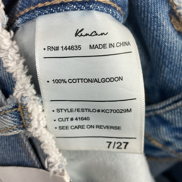 NWT KanCan Women Jean Denim Shorts SZ 7/27 Mid Rise Distressed Belt - Picture 11 of 13